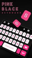 Tema Keyboard Pink Black Chat imagem de tela 1