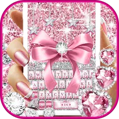 Pink Bow Diamond Themen APK Herunterladen