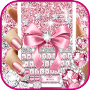 Pink Bow Diamond 키보드 백그라운드 APK
