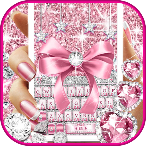 Pink Bow Diamond Teclado