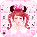 Fundo do Teclado Pink Bow Girl APK