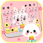 ikon Tema Keyboard Pink Cute Bunny 