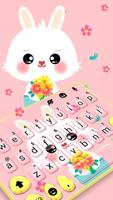 Tema Keyboard Pink Cute Bunny  screenshot 1