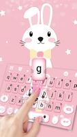 Thème de clavier Pink Cute Bun capture d'écran 1