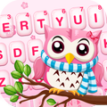Pink Cute Owl Keyboard Theme