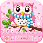 ikon Tema Keyboard Pink Cute Owl