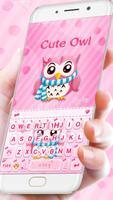 Tema Keyboard Pink Cute Owl screenshot 2