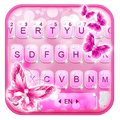 Pink Crystal Butterfly Keyboard Theme