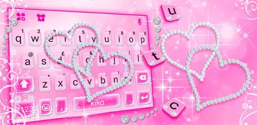 Pink Diamond Hearts Tastatur-T