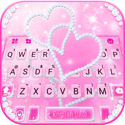 Tema Keyboard Pink Diamond Hea