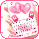 Pink Doodle Hearts Tastaturhin APK