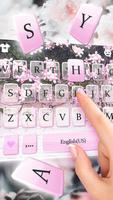 Tema Keyboard Pink Floral Wall screenshot 2