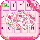 Тема для клавиатуры Pink Floral Hearts иконка