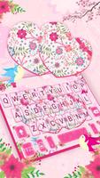 Тема для клавиатуры Pink Floral Hearts постер