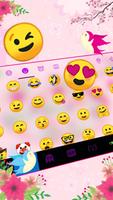 Tema Keyboard Pink Floral Hearts imagem de tela 2