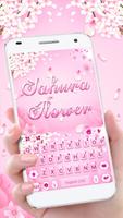 Pink Floral Sakura Affiche
