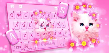 Pink Flowers Kitten キーボード