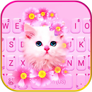 Motywy Pink Flowers Kitten aplikacja