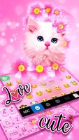 Teclado Pink Flowers Kitten imagem de tela 2