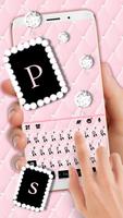 Tema Keyboard Pink Girly Diamo imagem de tela 1