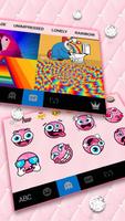 Tema Keyboard Pink Girly Diamo imagem de tela 3