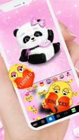 برنامه‌نما تم صفحه کليد Pink Girly Panda عکس از صفحه