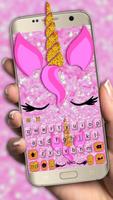 Teclado Pink Unicorn Cat Cartaz