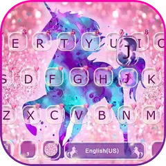 download Nuovo tema Pink Glisten Unicorn per Tastiera APK