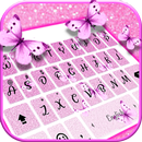 Pink Glitter Butterfly Keyboar APK