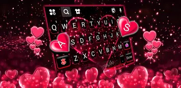 Pink Glitter Heart 2 Keyboard 