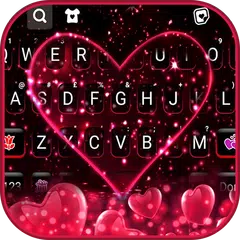 Pink Glitter Heart 2 Keyboard 