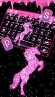 Tema Keyboard Pink Glitter Uni imagem de tela 1