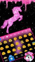Tema Keyboard Pink Glitter Uni imagem de tela 2