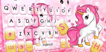 Pink Glitter Unicorn 主題鍵盤