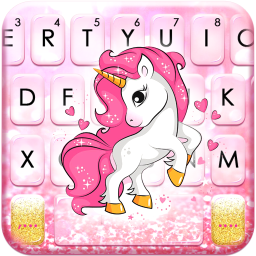 Pink Glitter Unicorn Tastiera