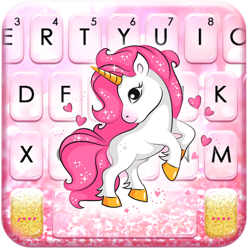 Pink Glitter Unicorn 主題鍵盤