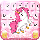 Pink Glitter Unicorn Zeichen