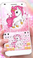 тема Pink Glitter Unicorn постер
