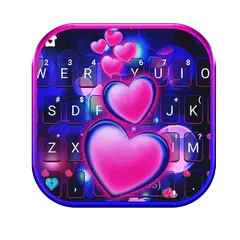 Pink Glow Hearts 主題鍵盤 APK 下載