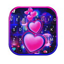 Pink Glow Hearts कीबोर्ड APK