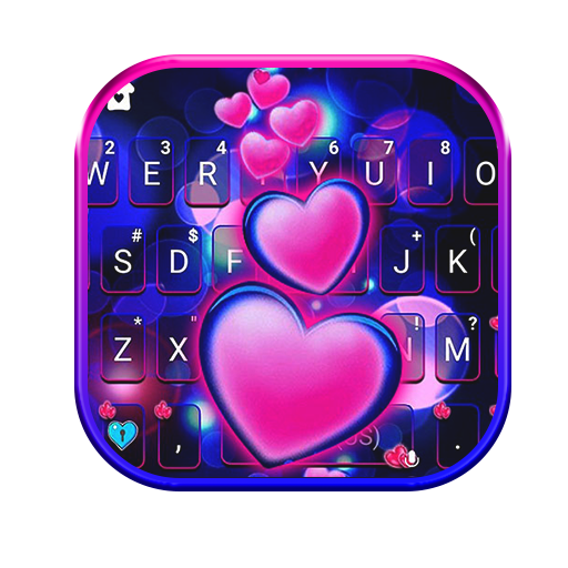 Pink Glow Hearts Tastiera