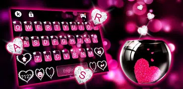Pink Heart Glass Tastiera