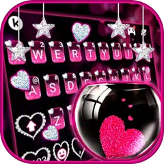 download Pink Heart Glass Tastiera APK