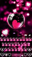 тема Pink Heart Glass постер