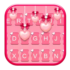 Pink Heart Pearls 主題鍵盤 APK 下載