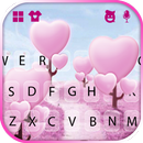 Фон клавиатуры Pink Heart Tree APK