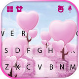 Fond de clavier Pink Heart Tre icône