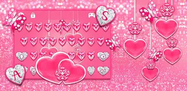 Pink Hearts Keyboard Theme