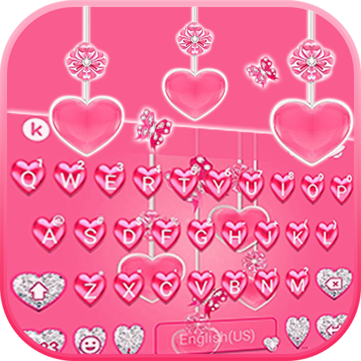 Pink Hearts Tema Tastiera