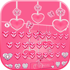 最新版、クールな Pink Hearts のテーマキーボード アイコン